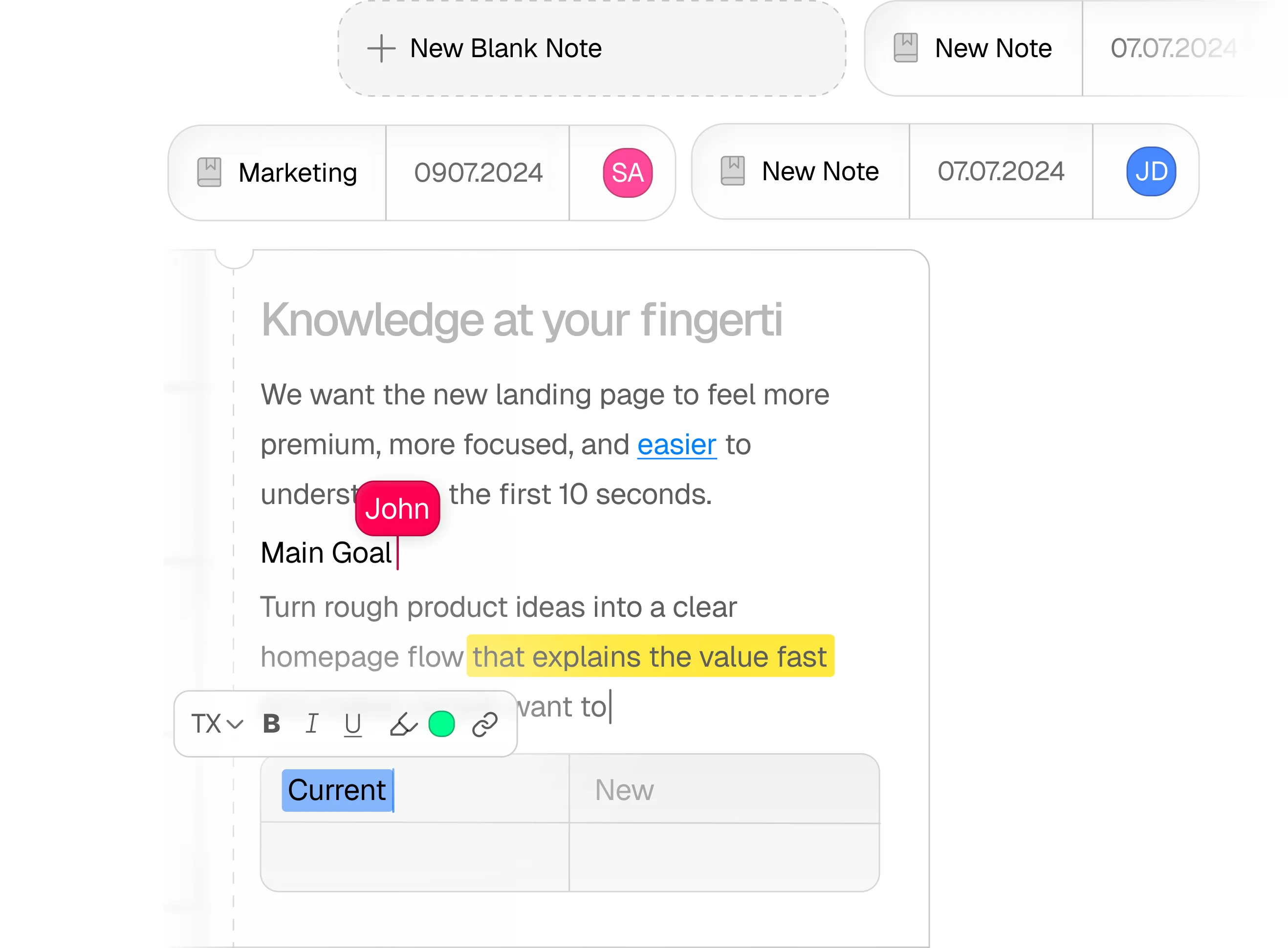 Collaborative note